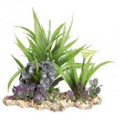 Planta base de cascalho de plástico 18cm