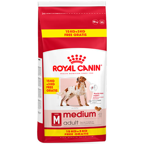 Pienso para perros Royal Canin Medium Adult 15 + 3kg