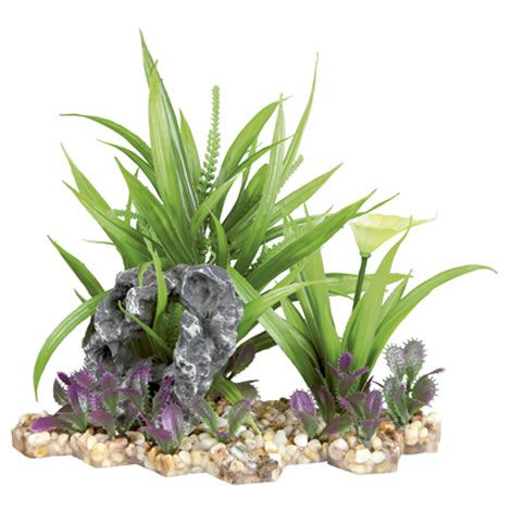 Planta base de cascalho de plástico 18cm